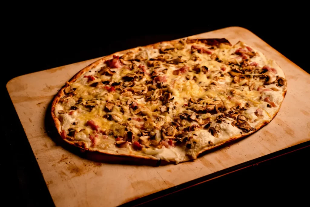 Tarte Flambée Champignons Gratinée | Cigoflam's | Food Truck l Tarte Flambée | Alsace